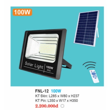 Đèn pha năng lượng mặt trời Vạn Năng Solar 60W 100W 200W