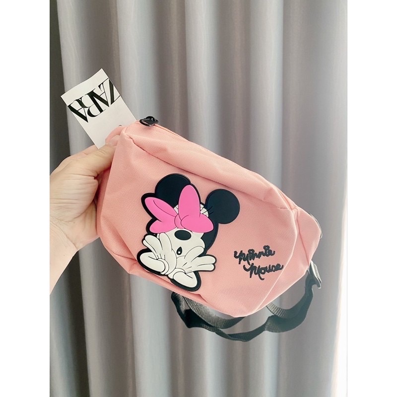 [Mẫu Mới Nhất] Túi Bao Tử Zara Minnie Mouse Cho Bé Gái Xuất Xịn