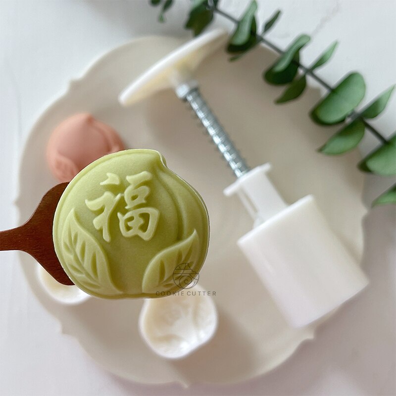 Set 2 Khuôn Làm Bánh Trung Thu 20-30g Bằng Nhựa ABS Phong Cách Trung Hoa