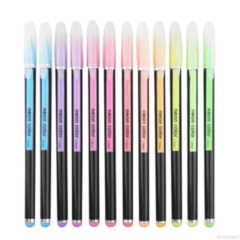 2*Fluorescent Pen 48 Colors Fluorescent Highlighter Gouache Painting Color Ballpoint Pen Gel Ink Pens(Random Color)