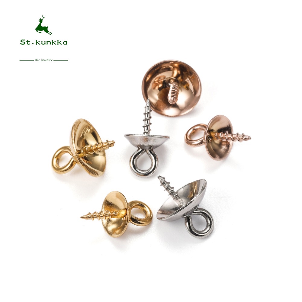 St.kunkka Set 30 Khay Hạt Cườm Bằng Thép Không Gỉ Làm Trang Sức DIY