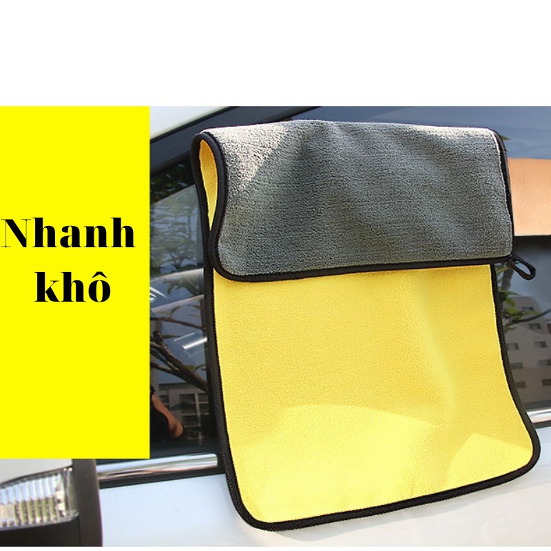 Khăn lau, rửa ô tô 2 mặt xám, vàng, thấm hút nước tốt,kích thước 30x60 cm,thiết kế mặt bông mềm mại.Nội thất ô tô Donmic