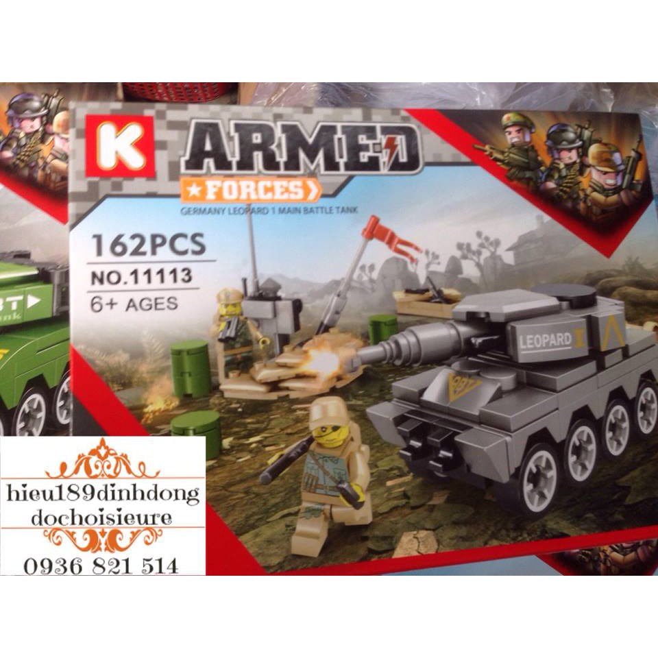 Lắp ráp xếp hình Lego City 11113 : Các loại xe tank quân sự (Khách chat chọn mẫu hoặc shop gửi mẫu ngẫu nhiên)