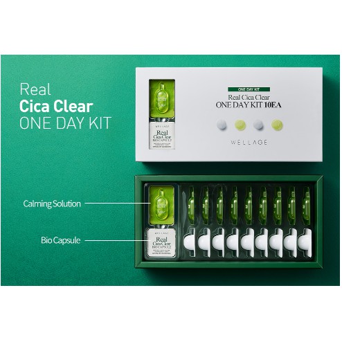 BỘ 10 VIÊN NANG DƯỠNG DA WELLAGE REAL CICA CLEAR 1DAY KIT 10EA 15mlx10