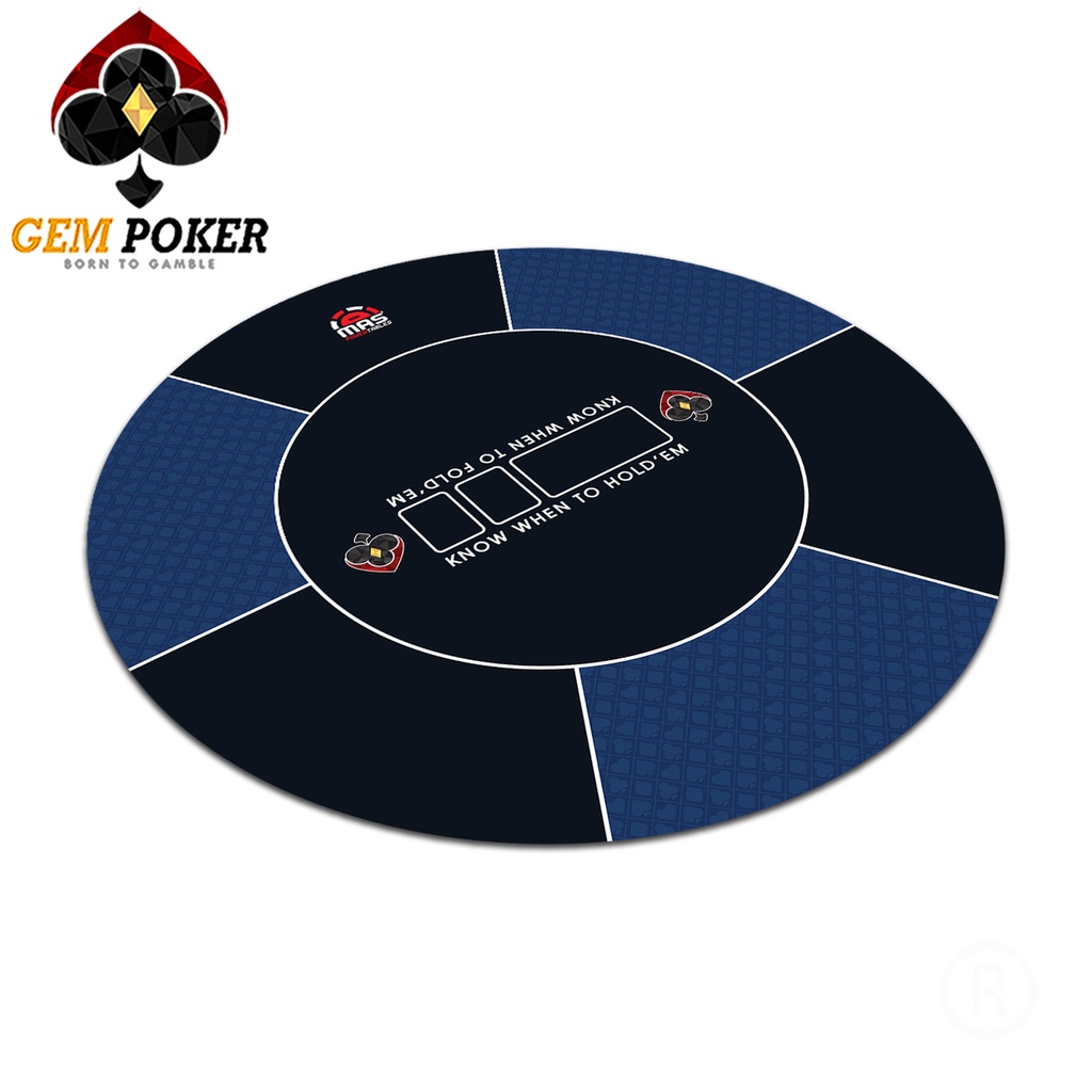 THẢM TRÒN TEXAS POKER GEM BLUE® CAO CẤP