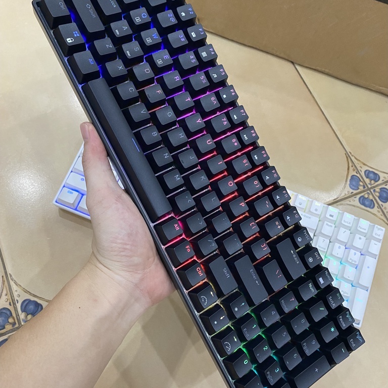 Bàn phím cơ RK ROYAL KLUDGE RK100 RGB kết nối 3 chế độ 2.4G không dây / Bluetooth / có dây RGB, 100 phím cho Win / Mac