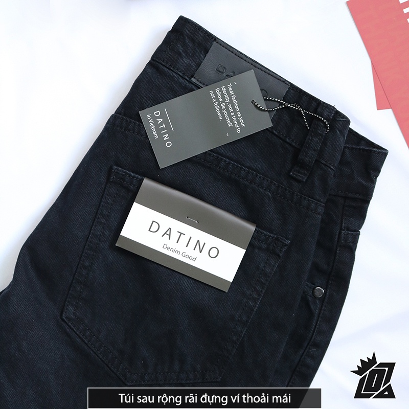 Quần short jean nam DATINO màu Đen Wash Bụi, bền màu không xù