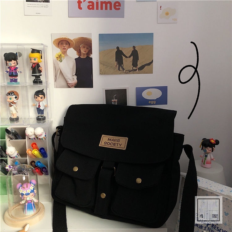 Túi Vải Canvas Đeo Vai Phong Cách Thời Trang Nhật Hàn