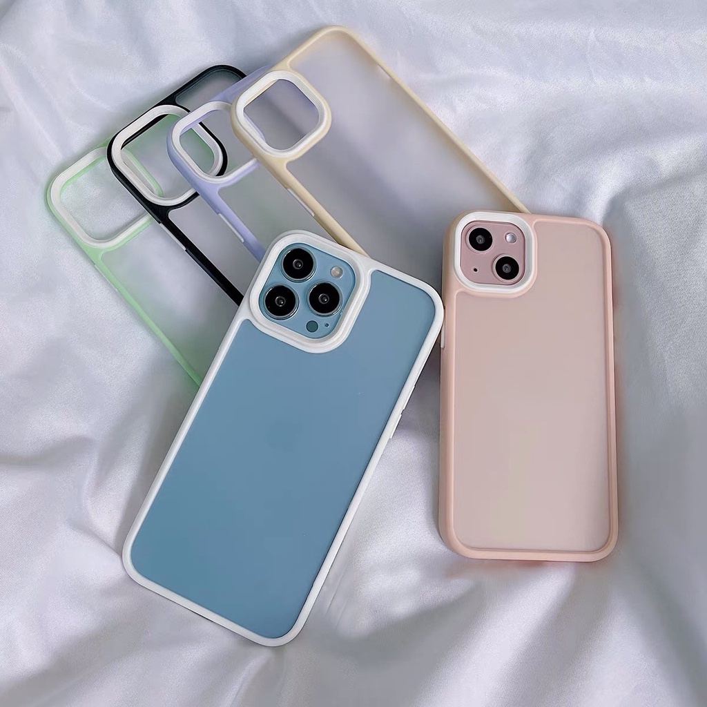 For iphone 14 pro max Ốp điện thoại cứng trong suốt chống sốc chống rơi dành cho for  iPhone 13 pro max mini 12 11 pro max viền vuông