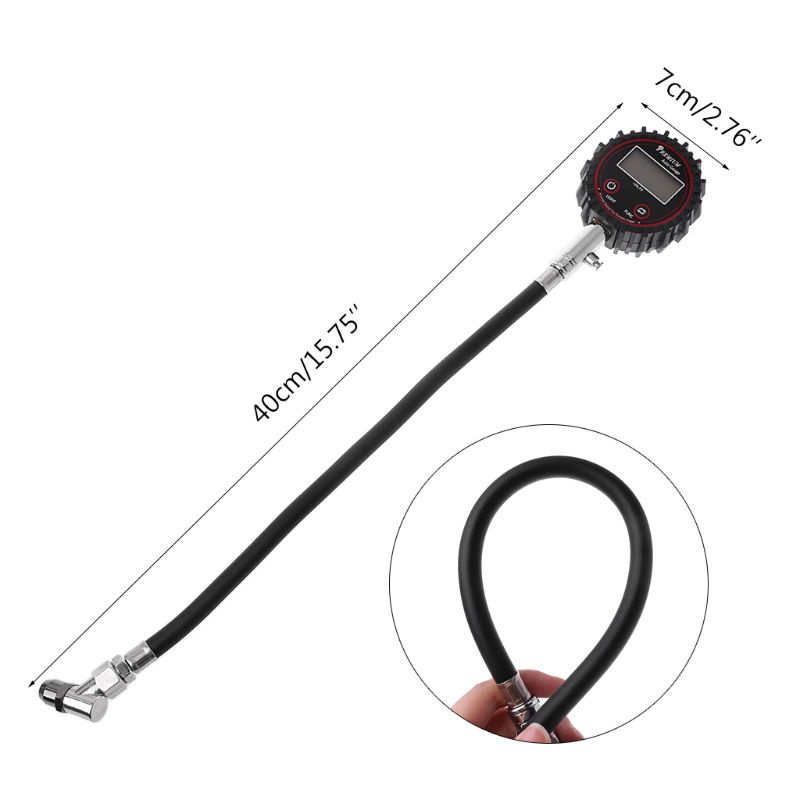 Đồng Hồ Đo Áp Suất Lốp Xe Kỹ Thuật Số 200 PSI Màn Hình LCD