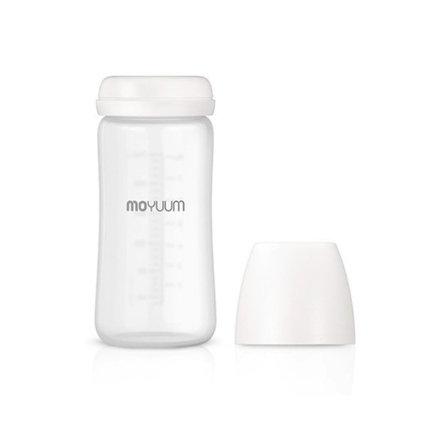 Bình sữa thuỷ tinh tráng silicon siêu nhẹ Moyuum