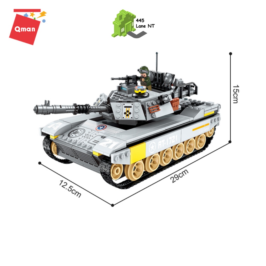 Đồ Chơi Lắp Ráp Qman 1721 Xe Tăng Quân Sự Lội Nước 482 Chi Tiết 5 Minifigures Cho Trẻ Từ 6 Tuổi