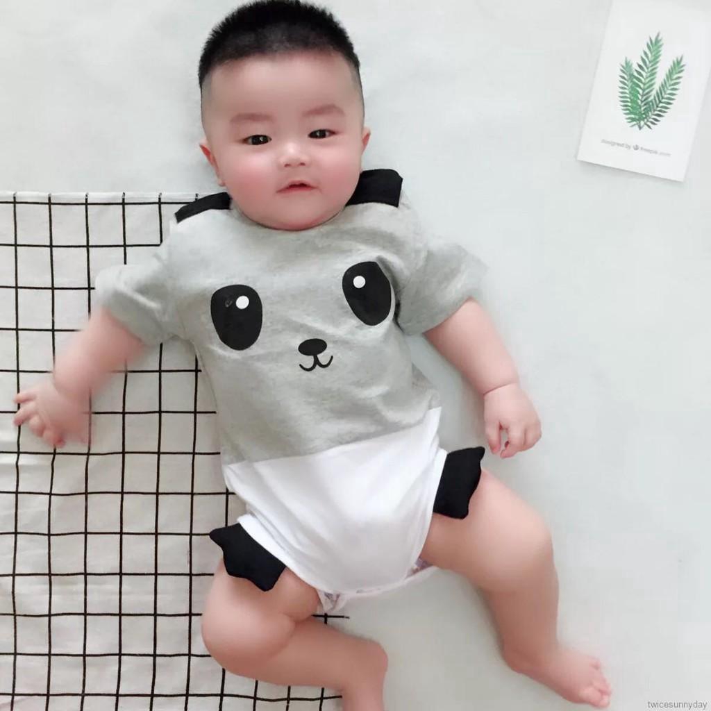 Áo liền quần ngắn tay họa tiết dễ thương cho bé