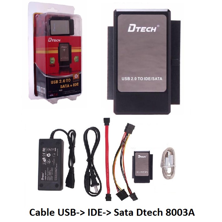 Cáp chuyển đổi từ USB sang IDE + SATA DTECH DT 8003A