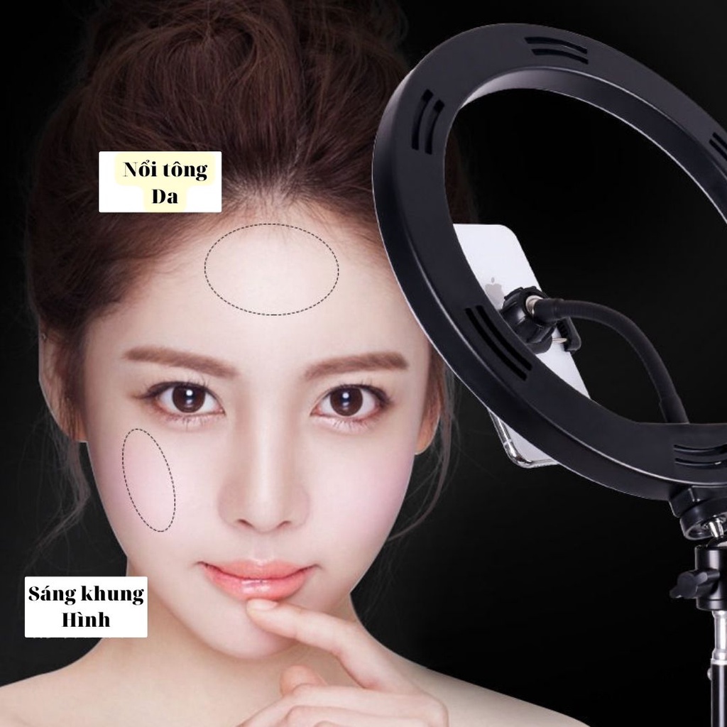 Đèn Livestream Bán Hàng 26cm 30cm 33cm 36cm Đèn Để Bàn Chuyên Dụng 3 Chế Độ Cao Cấp Hỗ Trợ Chụp Ảnh Trang Điểm