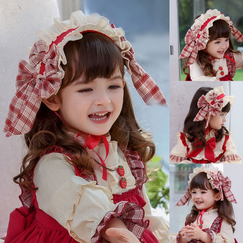 Cài Tóc Phối Ren Hoa Phong Cách Lolita Đáng Yêu Cho Bé Gái