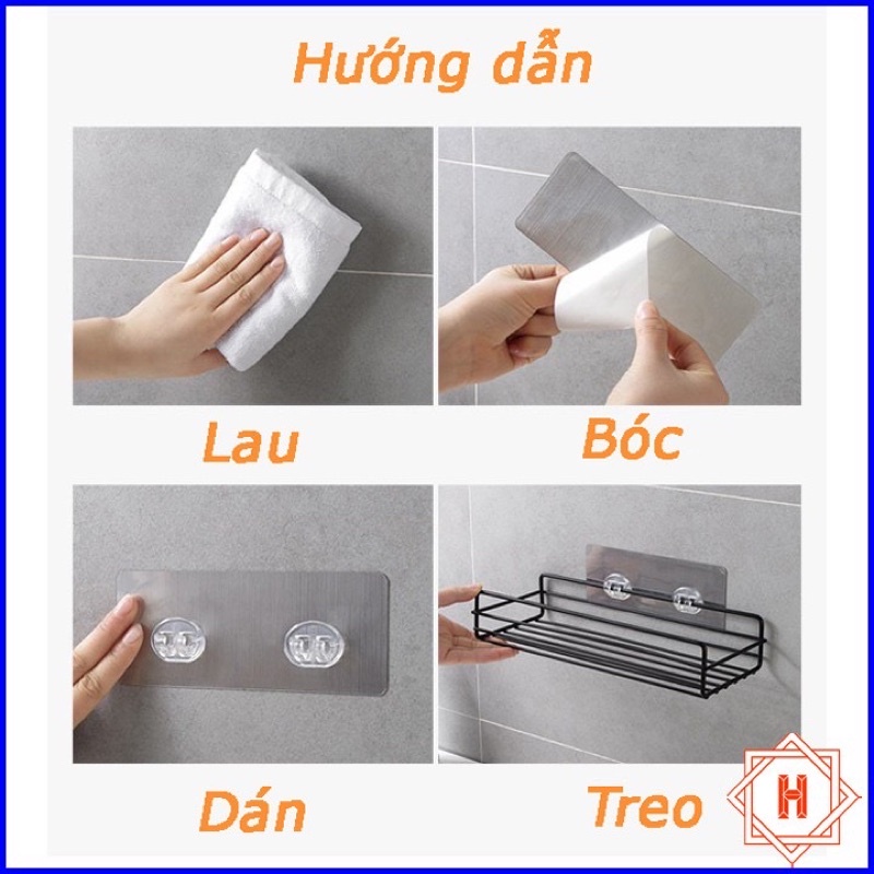 Kệ nhà tắm chữ nhật dán tường siêu dính