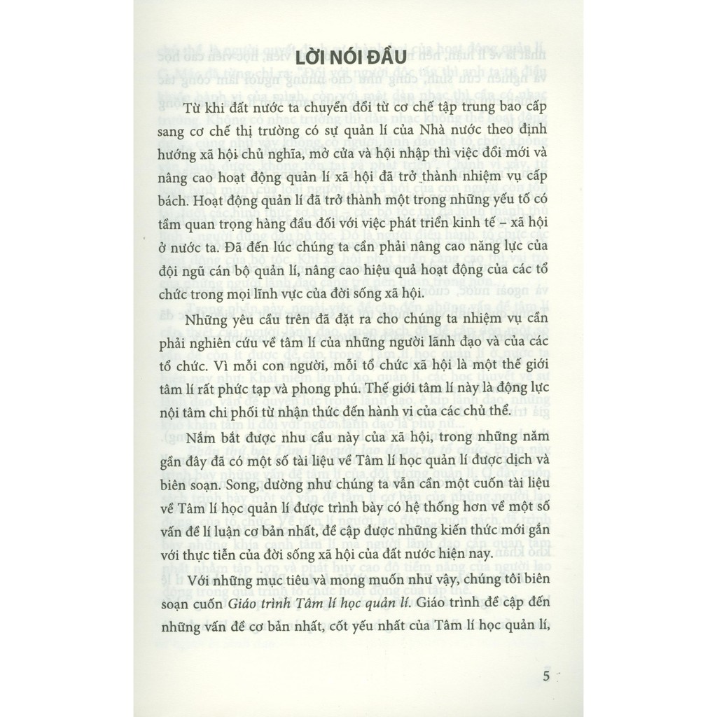 Sách - Giáo Trình Tâm Lý Học Quản Lý