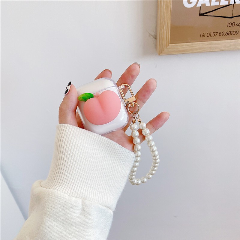 Vỏ TPU Mềm Bảo Vệ Hộp Đựng Tai Nghe Hình Quả Đào Dễ Thương Cho Airpods Pro Airpods 1/2 | BigBuy360 - bigbuy360.vn