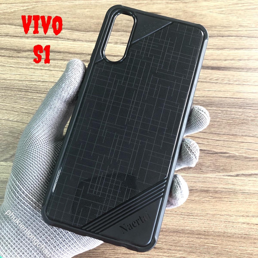 Ốp Lưng Vivo S1 Dẻo Giả Da Đen Đẹp