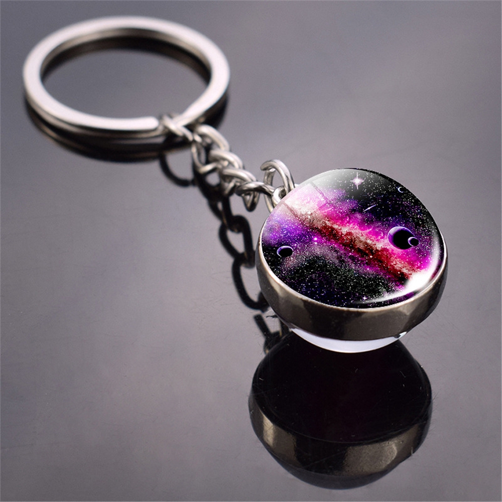 CACTU Pendant Glass Dome Chain|Ball Time|Solar System Keychain