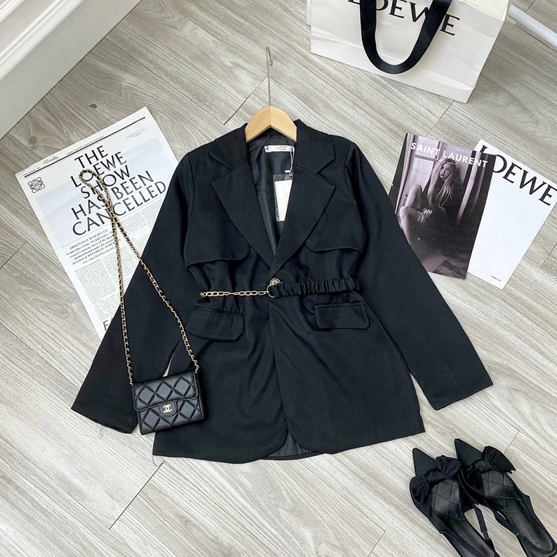 Áo khoác vest blaser kèm đai siêu xinh