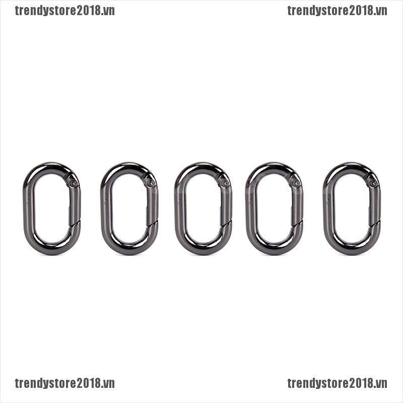 Bộ 5 móc khóa oval bằng hợp kim tiện dụng dùng ngoài trời chất lượng cao