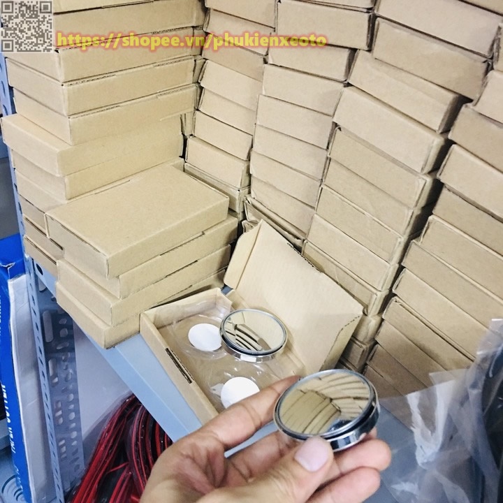 Gương Cầu Lồi Ô Tô Gắn Kính Hậu Có Viền Xoay 360 Xóa Điểm Mù