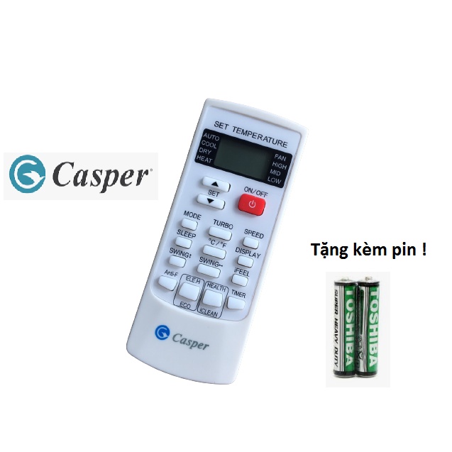 Remote Điều Khiển điều hòa Casper nút đỏ ,remote điều hòa Casper CS 2 chiều