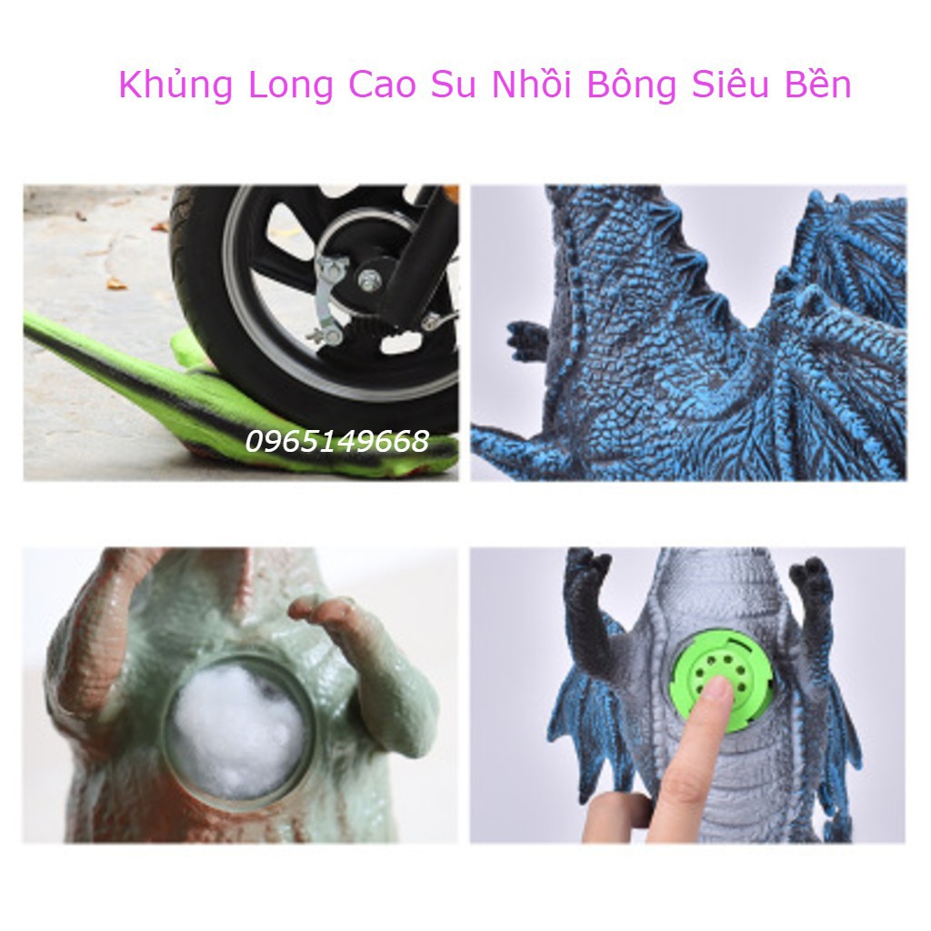 Đồ chơi Khủng Long cao su đầu Rồng 3 đầu có nhạc