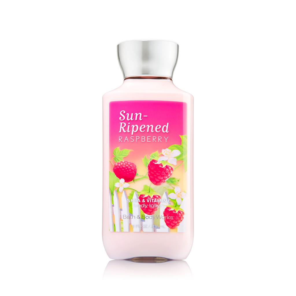 Dưỡng thể giữ ẩm da Bath & Body Works Sun-ripened Raspberry body lotion 236ml (Mỹ)