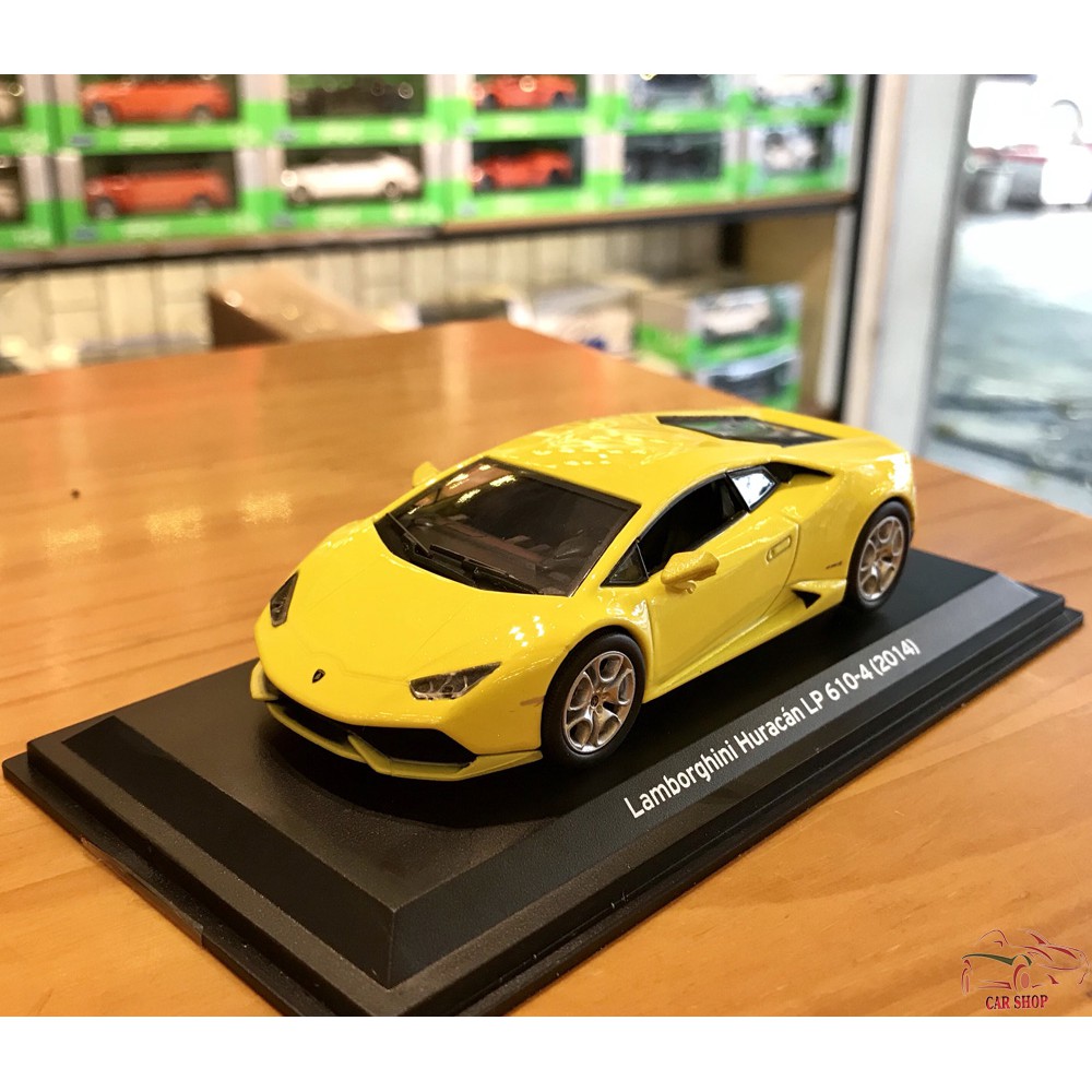 Mô hình siêu xe Lamborghini Huracan LP610 hãng LEO tỉ lệ 1:43 màu vàng