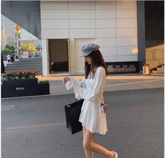 💥siêu phẩm _ĐẦM TRẮNG DỰ TIỆC XẾP LI TAY BO ULZZANG HÀN QUỐC SIÊU XINH | BigBuy360 - bigbuy360.vn