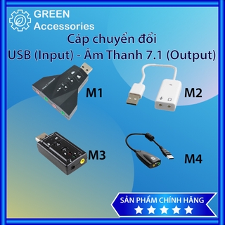 Dây Cáp chuyển đổi USB sang Sound 7.1 3D - 5HV2 - 4 cổng - 2 cổng - Cáp xịn chuẩn loại 1 - Lỗi 1 đổi 1