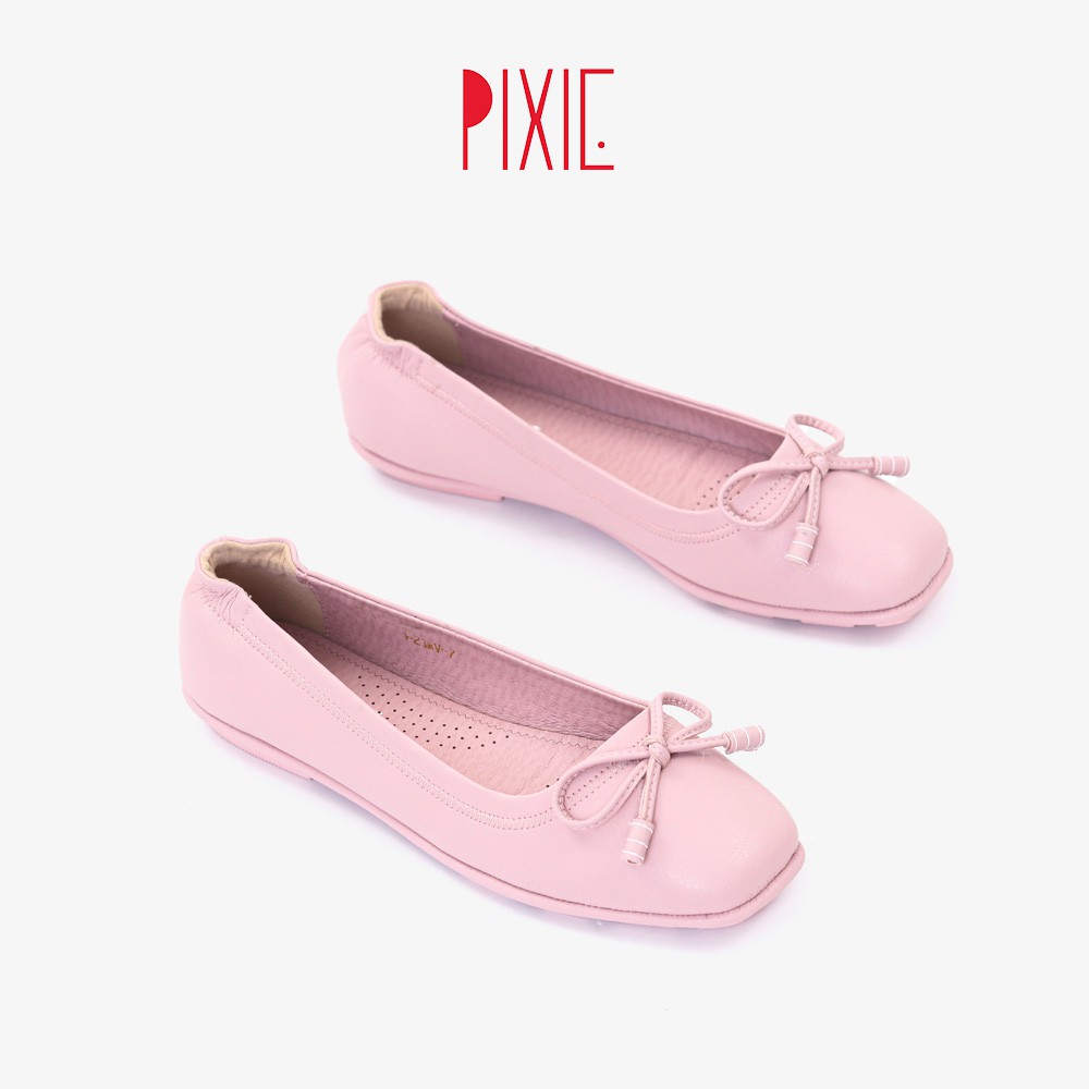 Giày Búp Bê Bệt Phối Nơ Số 8 Siêu Dẻo P019 Màu Hồng Pixie