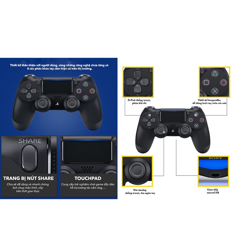 【Tay cầm chơi game】Tay cầm Ps4 slim/Pro chính hãng nhiều màu, tay cầm chơi game ps4 dualshock Bàn di chu