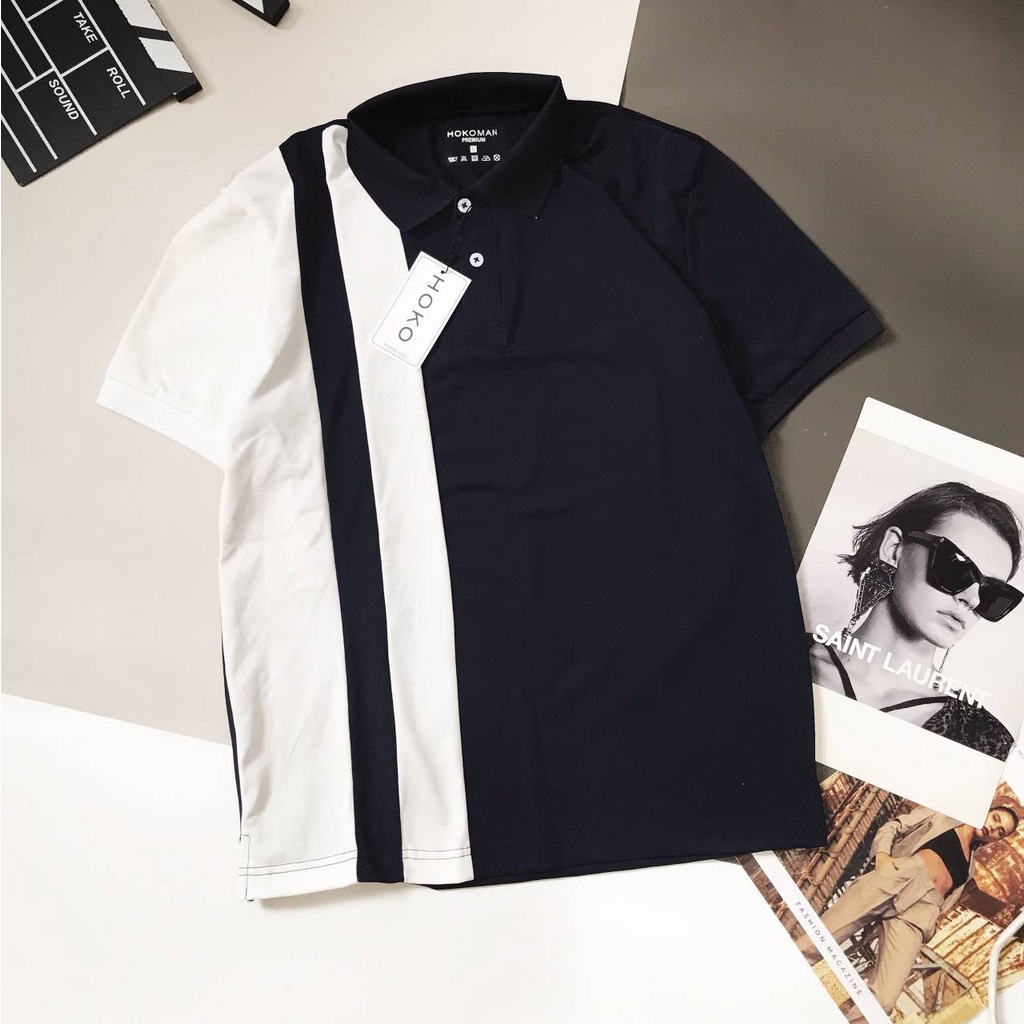 Áo Polo nam cao cấp cổ UP SIZE XXL 82kg  phối sọc form ôm dáng chuẩn đẹp chất thun lạnh cotton thoáng mát | BigBuy360 - bigbuy360.vn