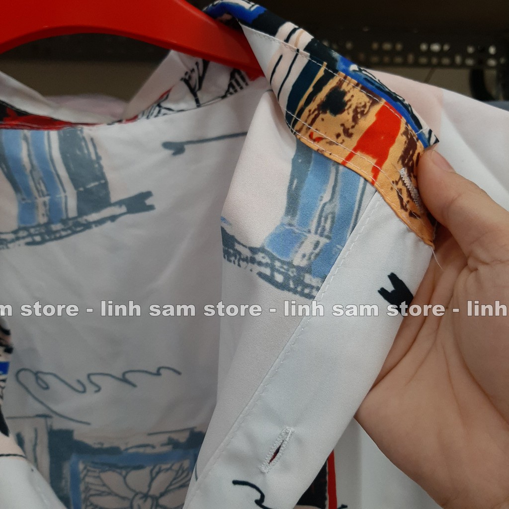 Áo sơ mi nữ in 3D cổ bẻ tay ngắn - lỡ dáng ulzzang freesize form rộng unisex mặc cặp, nhóm, in HÌNH VINTAGE Ô TRANH | BigBuy360 - bigbuy360.vn