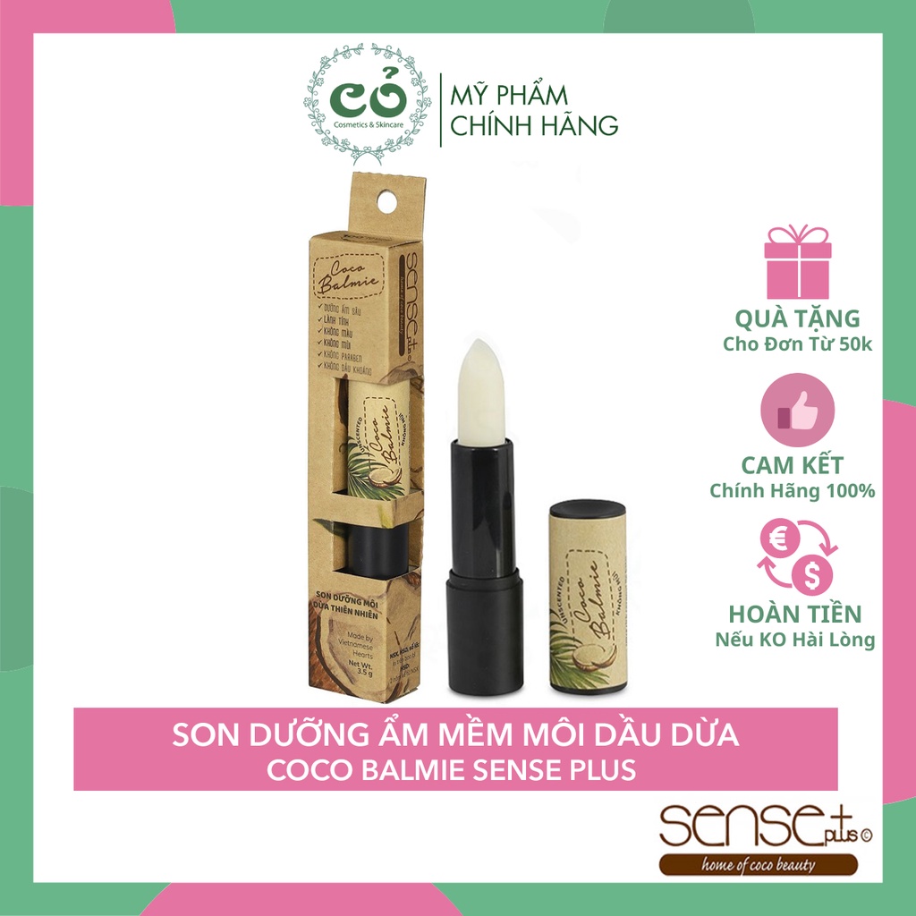 Son Dưỡng Ẩm Mềm Môi Dầu Dừa Thiên Nhiên Coco Balmie Sense Plus 3.5g