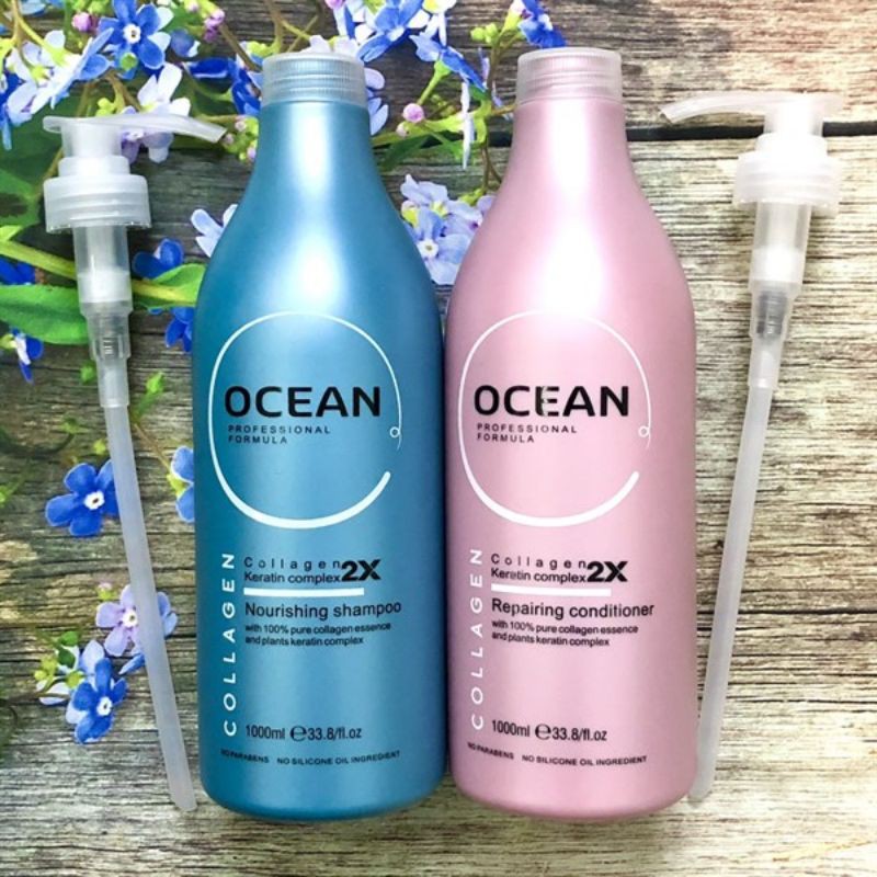 Bộ dầu gội xả Ocean collagen keratin complex 1000ml
