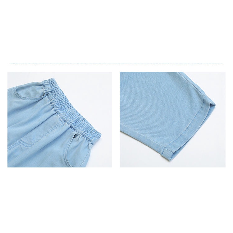 [Babycat] Hàng Có Sẵn Quần Jean Dài Đến Mắt Cá Chân Bằng Lụa Lạnh Mỏng Phong Cách Nhật Hàn Nhật Bản Thời Trang Mùa Hè Chống Muỗi Cho Bé Trai