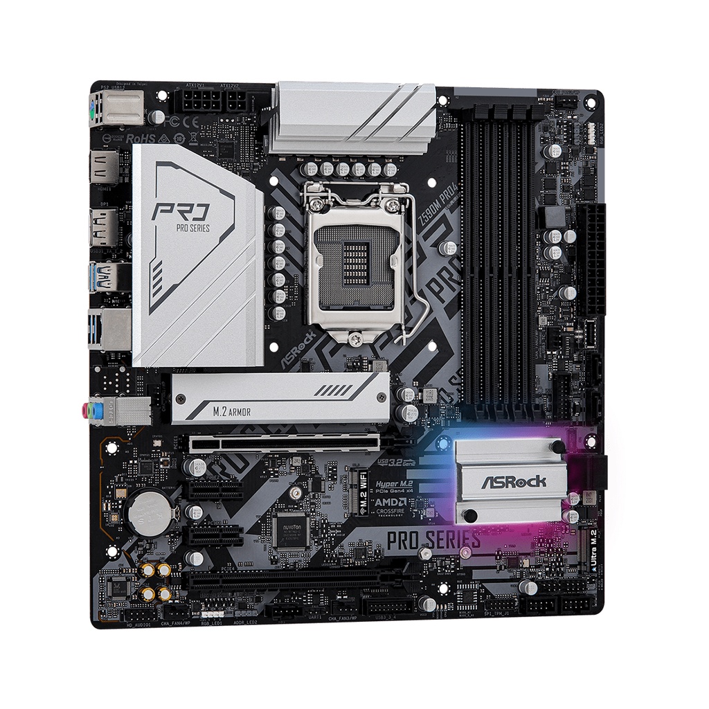 Bo mạch chủ Main Asrock Z590M-Pro 4 - Hàng Chính Hãng - Bảo hành 36 tháng