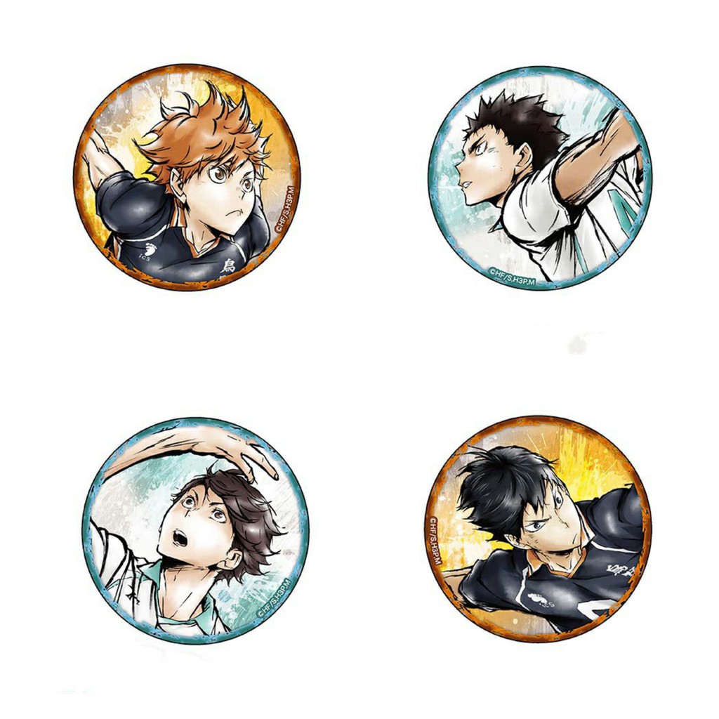 Huy hiệu cài áo IN HÌNH Haikyuu! Vua bóng chuyền anime chibi dễ thương tiện lợi mẫu 1