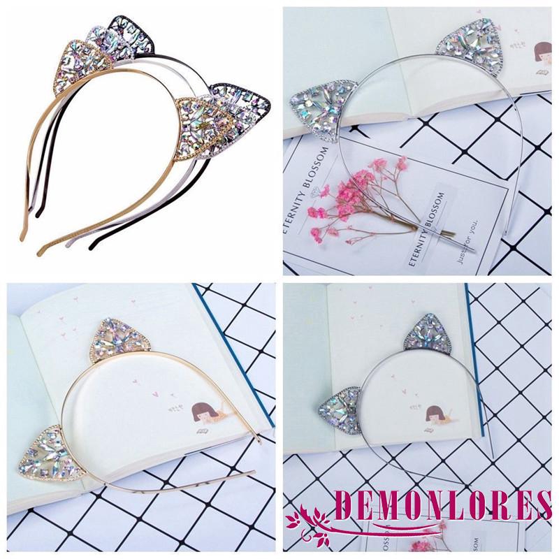 Cài tóc tai mèo đính đá dễ thương cho bé gái