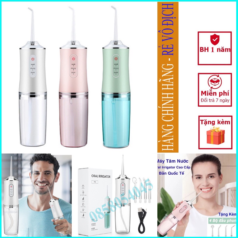 Máy Tăm Nước Cầm Tay Oral Irrigator, Tăm nước vệ sinh răng miệng theo công nghệ Châu Âu Bảo hành 12 tháng