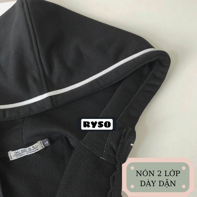 Áo khoác hoodie form rộng chạy viền tay phồng khóa kéo chất nỉ bông dày dặn cao cấp jacket mũ 2 lớp | BigBuy360 - bigbuy360.vn