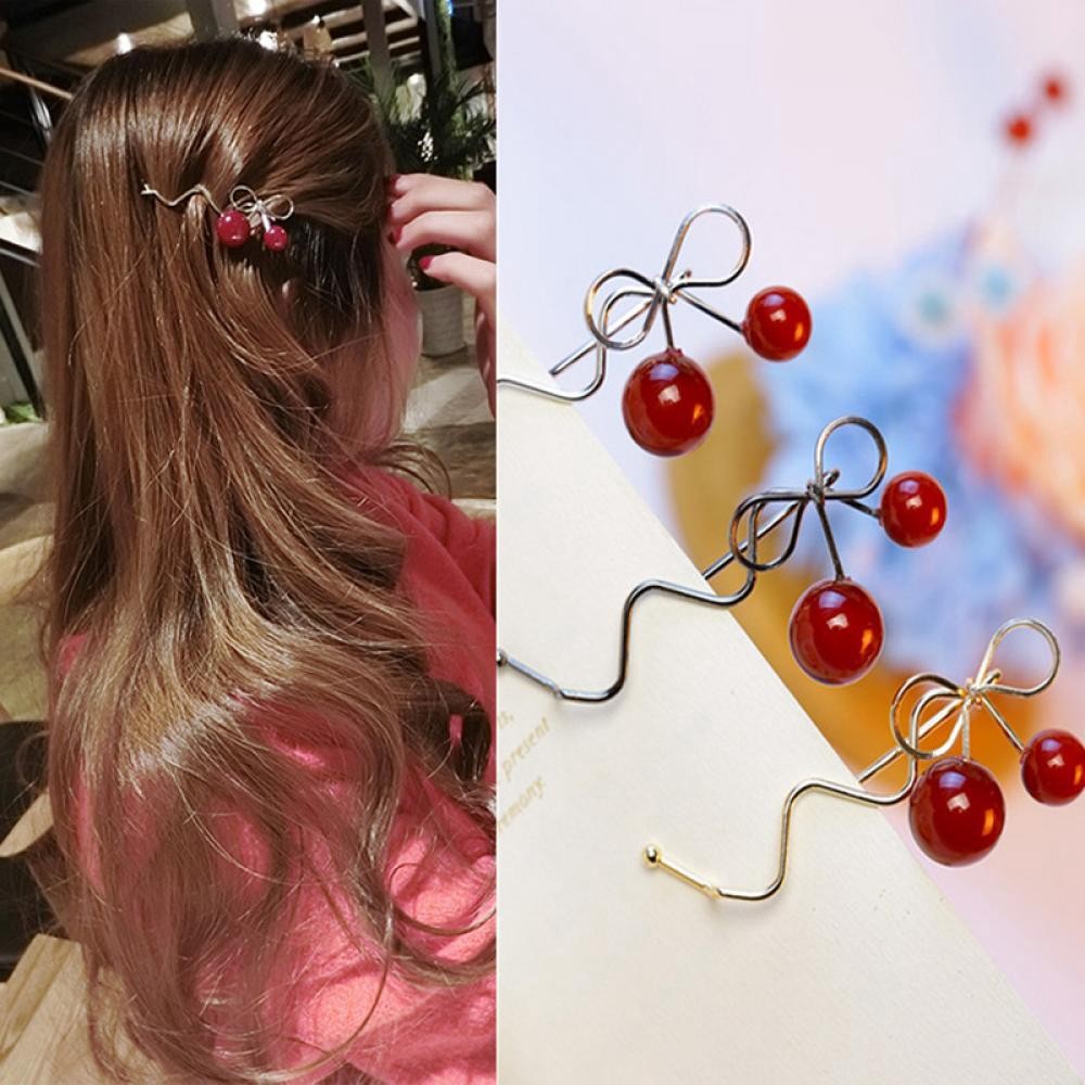 Kẹp tóc thiết kế hình quả cherry dễ thương cho nữ | BigBuy360 - bigbuy360.vn