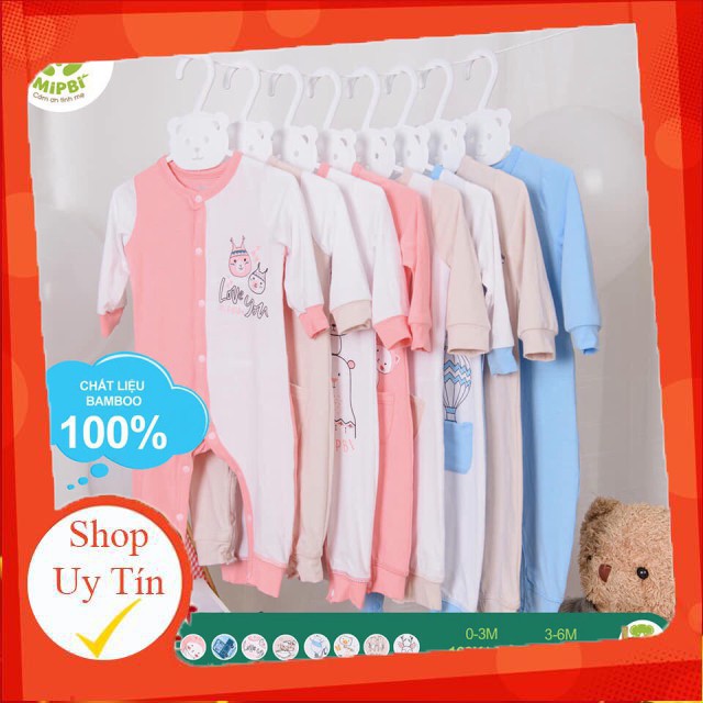 Body Liền Thân Dài Tay 💖SIÊU MỀM MẠI💖 Cho Bé Sơ Sinh Làm Từ Sợi TreMIPBI. Bodysuit Dài Tay Êm Ái Nân