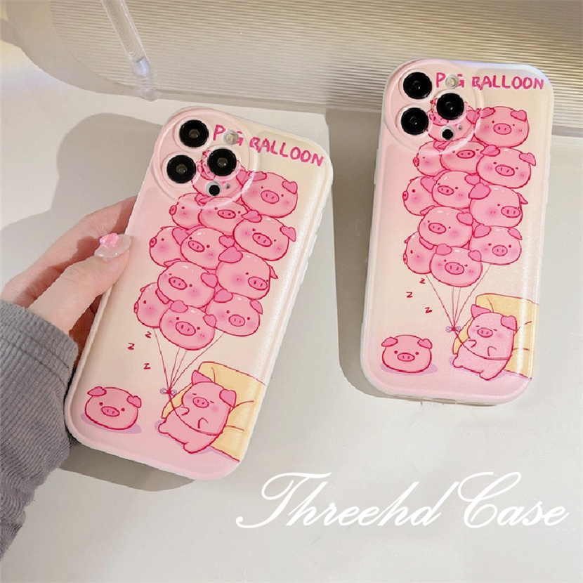 Ốp Điện Thoại TPU Mềm Đệm Khí Chống Rơi In Hình Heo Cho iPhone 14 13 12 11 Pro Max SE 2020 X Xr Xs Max 8 7 6 6s Plus