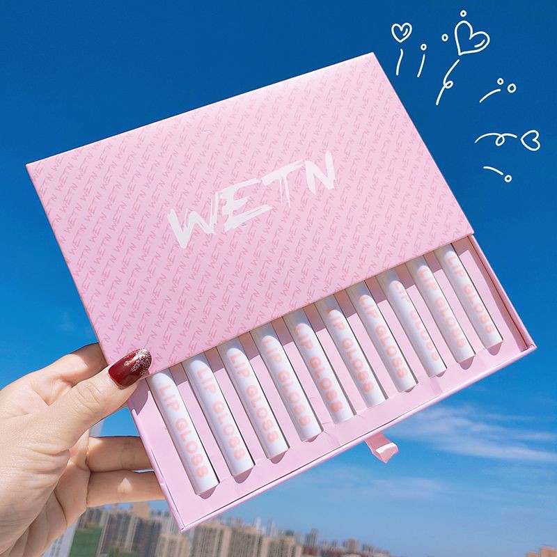 RẺ NHẤT SHOPEE — Set Son Kem Nhung Lì 10 Cây WETN LIP GLOSS Siêu Hot - Bộ Son Kem Lì 10 Cây WETN Hồng ( Linhnam_SPA )